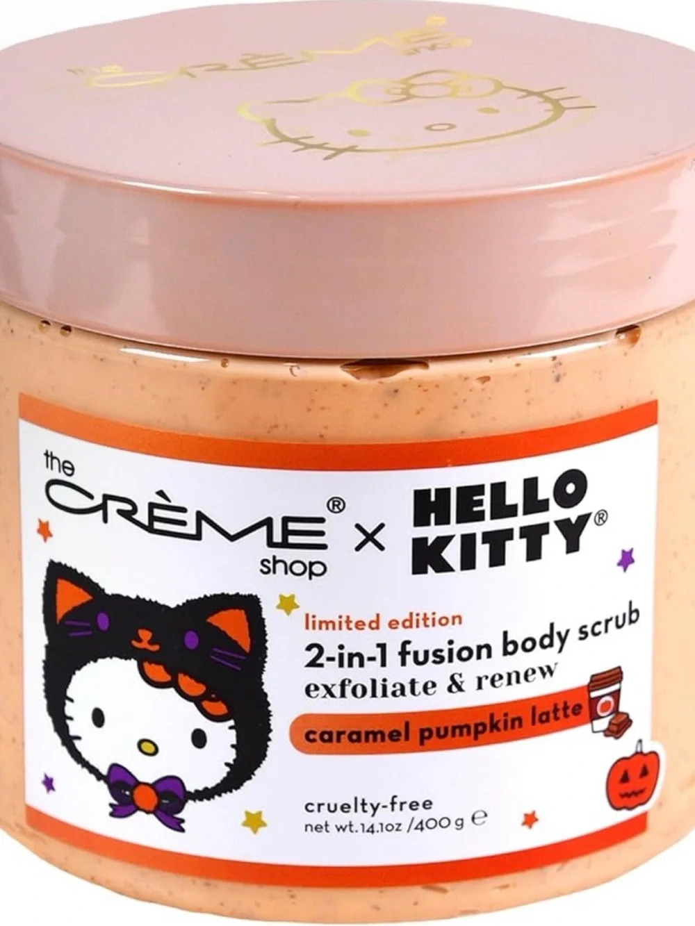 The Crème Shop x Hello Kitty Caramel Pumpkin Latte 2-in-1 Body Scrub 14.1 oz